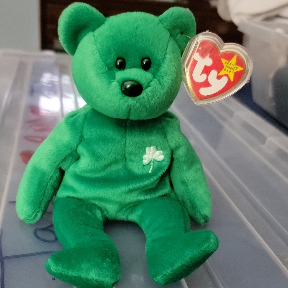 Ty Green Stuffed Animal Plush Bear